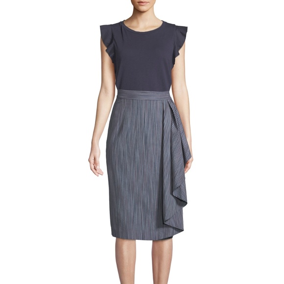 Badgley Mischka Dresses & Skirts - Badgley Mischka Striped Skirt Draped Ruffled 6